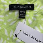 Lane Bryant  NWT Vibrant Lime Green and White One Shoulder Ruffled Top Size 22/24 Photo 3