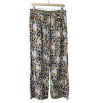 Free People  Women Linen Blend Printed Wide Leg Pants Ivory size S Photo 2