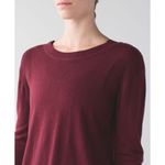 Lululemon Sweater Womens 6 Wine Berry Sunset Savasana Knit Pullover Split Back Red Photo 4