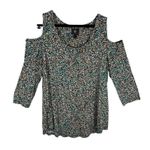 JM Collection Colorful Speckled Blouse Medium Photo 0