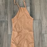 Lovers + Friends  Equator Crochet Halter Dress in Tan Photo 4