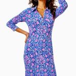 Lilly Pulitzer Blue and Pink Midi Dress S Photo 0
