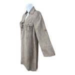 Tommy Bahama  Women Size XS Brown Linen Collared Shirt Dress Roll-Tab Sleeve Photo 3