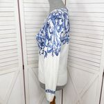 Talbots Delft Blue Picnic Paisley White Button Up Cardigan Sweater White XS Photo 2