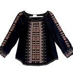 Tory Burch  Jessie Blouse Womens 8 Embroidered Boho Peasant Top Long Sleeve Photo 0