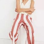 Madewell  NWOT Women's Orange/Brown Striped Pull On Wide Leg Pants Size ST Photo 2