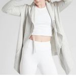 Athleta Vista Wrap Gray Open Front Hooded Cardigan Sweater Top Size Small Yoga Photo 0