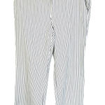 Ralph Lauren Lauren  White Blue Striped Straight Pants Stretch High Rise Womens 8 Photo 0