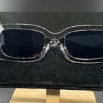Trendy Y2K fashion sunglasses clear grey square One Size fits all NWT Gray Photo 0
