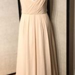 W•too NWOT Watters by Wtoo Chiffon Pleated Spaghetti Straps Fit Flare Overlay Rutched Slip Photo 3