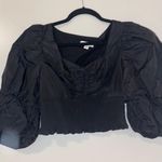 Top Shop Black Puff Sleeve Crop Top Photo 0