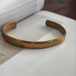 Textured Gold Brass Cuff Bracelet Photo 1