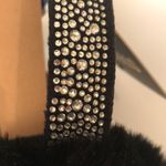 Steve Madden  nwt black Women's Rhinestone Embellished Foldable Faux Fur Earmuffs Photo 3