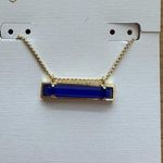 Kendra Scott Leanor Gold Short Pendant Necklace in Cobalt Cats Eye NWT Photo 0