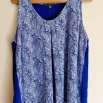Adrianna Papell Blue Paisley Print Tank Top Photo 0