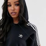 Adidas Originals adicolor cropped hoodie In Black Size Small Photo 5