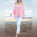Wooden Ships  Beachcomber Top Cotton Pink‎ White Pullover Open Knit XS Sweater Photo 10