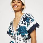 Farm Rio  Tropical Tiles Linen Blend Mini Dress Photo 3