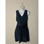 American Eagle Black Corduroy A-Line V-Neck Belted Mini Dress Size Small EUC!! Photo 1