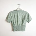 Madewell NWT Drapey Banded-Bottom Button-Down Top Pale Celadon Green XS Photo 2