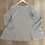 Anthropologie Puella Knit Longsleeve Swing Top in Grey and Camel Size XS Photo 4