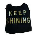 SO  Intimates Size Medium Black Knit Long Sleeve Shirt Ribbed Rib Keep shining Photo 0