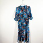 Farm Rio NWT  Arabesque Floral Blue Midi Dress XXS Photo 2