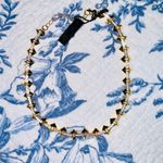 NWT nOir Jewelry brass rhodium plated choker necklace with prisms and opal links Gold Photo 2