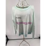 Wildfox  Monday Cry Eat Sleep Graphic  Sweatshirt Womens Size XS Green Photo 4