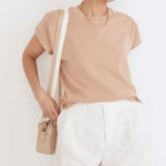 Madewell  (Re)sourced Cotton Short-Sleeve Relaxed Sweatshirt In Sandstone Size S Photo 0