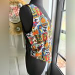 Vintage 90s Basic Editions Halloween print cotton vest, size large Black Photo 3