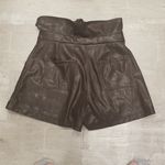 💕JONATHAN SIMKHAI💕 Mari Vegan Leather Tie Shorts Chocolate Dark Brown 10 NWT Photo 8