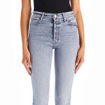 MOTHER The Button Fly Dazzler Ankle Straight Blue Size 26 Photo 0