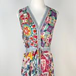 Johnny Was $458 NWOT  Embroidered Irregular Asymmetry Floral Midi Shirt Dress S Photo 2