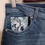 Cato Premium 12 32x32 Bling Crystal Crocheted Lace Flap Pocket Distressed Jeans Photo 8