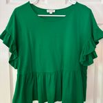 Sugar Lips Green Ruffle Top Photo 0
