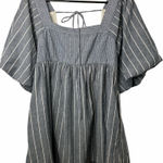 Free People  Gigi Puff Sleeve Tunic Top Striped Boho Peasant NWOT Photo 0