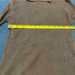Ember Anthropology Light Brown Ribbed Long Sleeve Top With Cut Out Neck Size L Photo 4