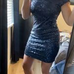 Speechless  Sequin Dress Mini Blue Photo 0