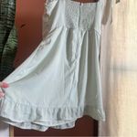 Abercrombie & Fitch  Tie Sleeve Ruffle Mini Dress Mint Pastel Light Green‎ Size M Photo 6