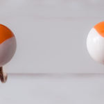 Vintage Screw On Earrings Retro Orange & White Beach Ball Like Photo 0