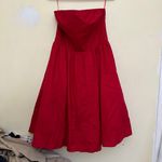Reformation Buttercup Dress Size 10 Red Fit and Flare Strapless Midi Formal Photo 13