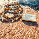 Natural Ocean Jade Hand Beaded Necklace Blue Photo 3
