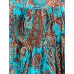 Ralph Lauren Lauren Petite A-Line Skirt PL 100% Cotton Paisley Print Turquoise & Photo 1