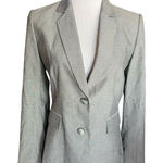 Antonio Melani Womens  Slate Gray Pinstriped Chic Career Work Blazer Jacket  Sz 4 Photo 0