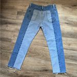 Forever 21  Two Tone Patchwork Raw Hem Jeans Size Medium Photo 2