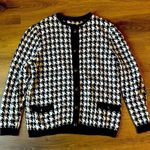 Vtg liola houndstooth cardigan button up long sleeve ladies wool Cotton size M White Size M Photo 0