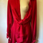 Elegant Red Long Sleeve Dress Size 0 Photo 2