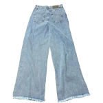 You Wanna Wide Leg Distressed Raw Hem Jeans NWT Baggy Y2K Patches‎ Grunge Size 28 Photo 12