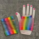 Rainbow Fishnet Gloves New Photo 4